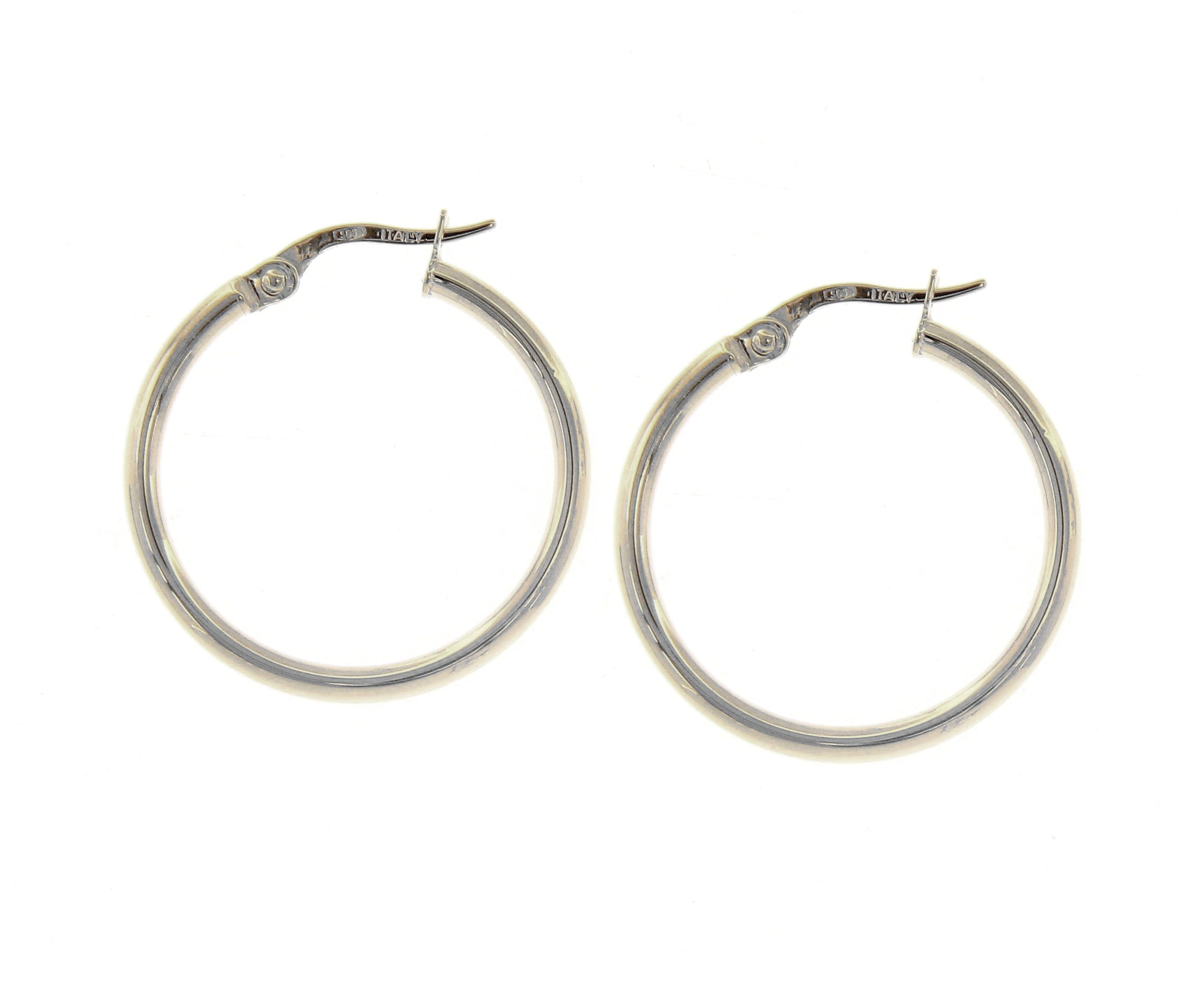 White gold hoop earrings 14k (code S199486)
